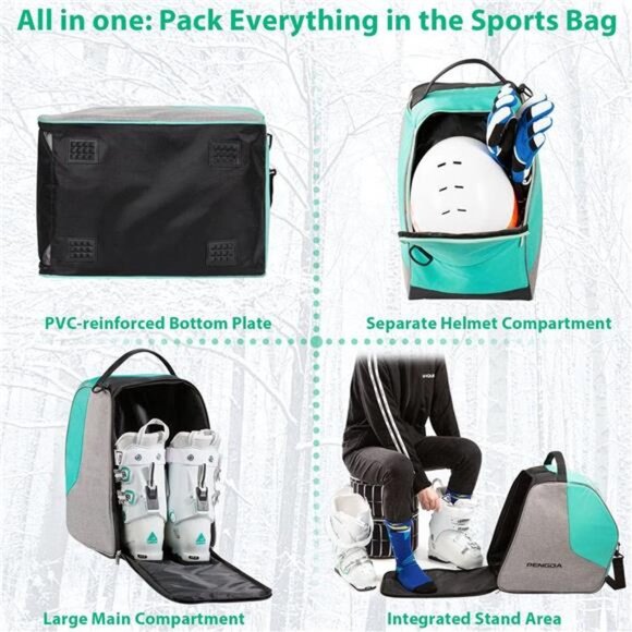 Ski Boot Bag-Boot Bag Kids Waterproof Ski Boot Snowboard Boot Bag Travel SkiBoot - Picture 6 of 8